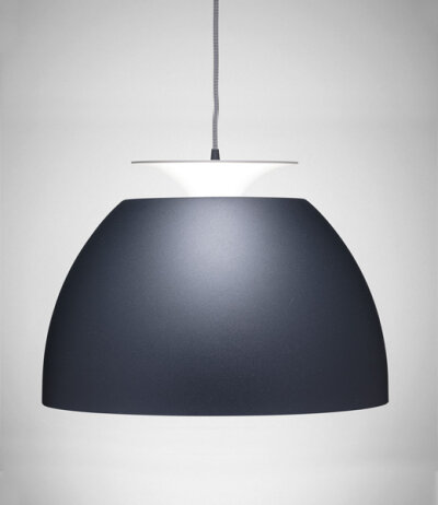 Lumini Big Bossa große runde (Ø625 mm) Metall-Pendelleuchte mit verstellbarem Direkt-/Indirektlicht Textilkabel 200 cm Entwurf Fernando Prado