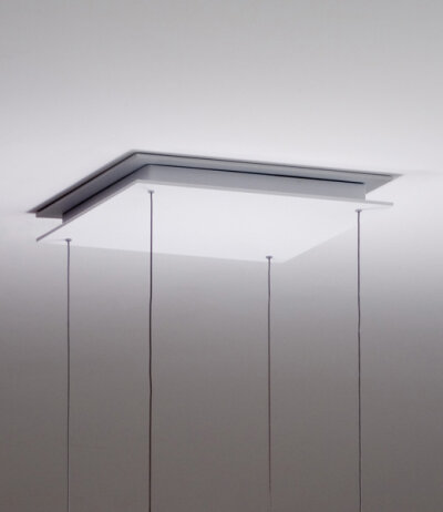 Lumini Quadrattinha weiße quadratische 35x35cm LED Deckenleuchte Deckenfluter indirektes Licht Entwurf Fernando Prado