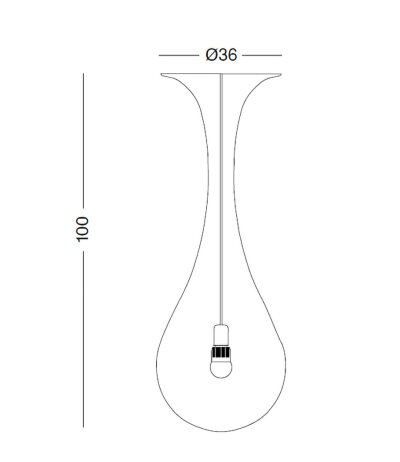 Next Liquid Light DROP-1L H&ouml;he 100cm &Oslash;40cm wei&szlig;e tropfenf&ouml;rmige Kunststoff-Deckenleuchte mit E27 Fassung diffuses weiches Licht