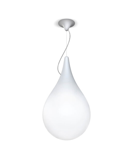Next Liquid Light DROP-2L tropfenförmige weiße Pendelleuchte aus Kunststoff Höhe 65cm Ø36cm E27 Fassung kompatibel mit LED-Retrofitlampen
