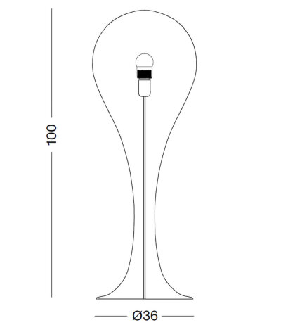 Next Liquid Light DROP-4L aus wei&szlig;em Kunststoff gefertigte Stehleuchte H&ouml;he 100cm &Oslash;36cm Tropfenform E27 Fassung mit Schnurdimmer