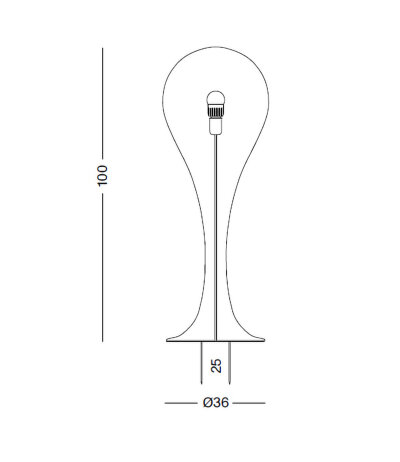 Next Liquid Light DROP-4-IP44 Au&szlig;en-Standleuchte aus wei&szlig;em Kunststoff H&ouml;he 100cm mit Gummikabel und Schukostecker