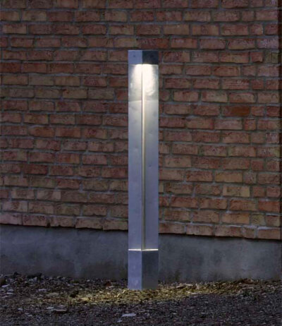David Super-Light Brutus 120 quadratische robuste LED-Pollerleuchte feuerverzinkter Stahl 3000K nicht dimmbar