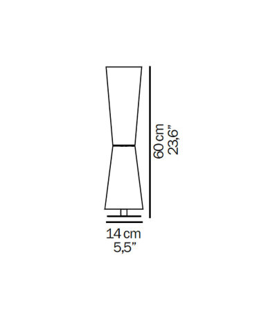 Oluce Lu-Lu 211 Tischleuchte wei&szlig;es Glas mit geb&uuml;rsteter Metallstruktur mit Schnurdimmer