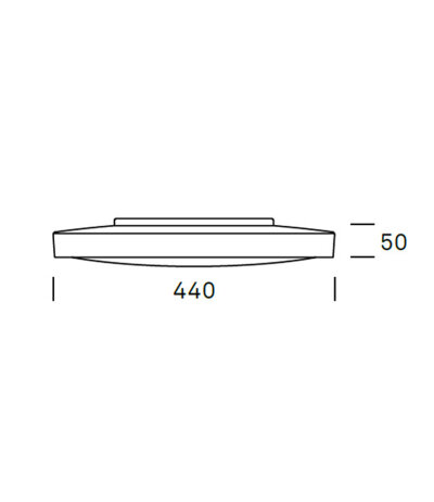 Ribag Arva 440mm runde LED-Anbauleuchte Struktur Aluminium