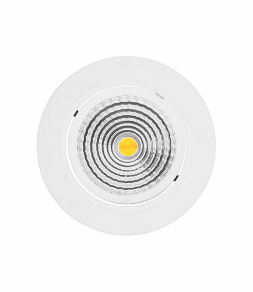 Mobilux MOBiDIM COB SLIM R runde schwenkbare 8,5W LED-Einbauleuchte mit Dim-To-Warm Technologie 1800-2700K &Oslash;85mm Einbautiefe 25mm Struktur Wei&szlig; Optik 60&deg; inkl. Betriebsger&auml;t TRIAC dimmbar