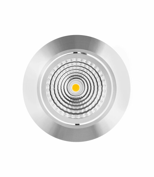 Mobilux MOBiDIM COB SLIM R runde schwenkbare 9W LED-Einbauleuchte 2700K &Oslash;85mm Einbautiefe 25mm Struktur Alu poliert Optik 60&deg; inkl. Betriebsger&auml;t TRIAC dimmbar