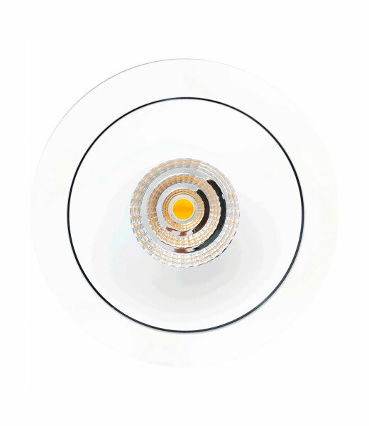 Mobilux MOBiDIM COB Style R weiße schwenkbare Einbauleuchte nahezu blendfreies Licht mit Dim-To-Warm-Technologie 1800-3000K Ø105mm Einbautiefe 65mm Optik 45° inkl. TRIAC dimmbaren Betriebsgerät