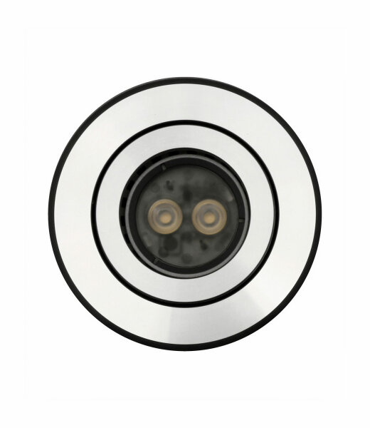 Mobilux MOA DISC schwenkbare runde preisg&uuml;nstige Einbauleuchte &Oslash;83mm mit 230V Fassung max. 50W Struktur Alu poliert LED-Retrofit kompatibel