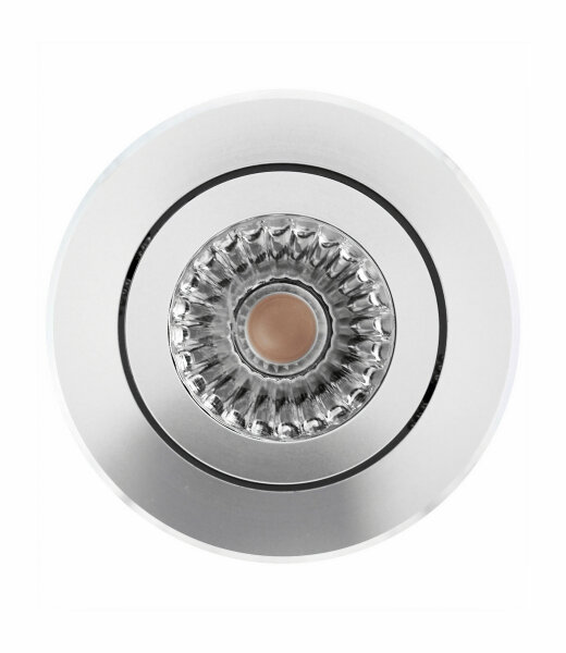 Mobilux MOA DISC schwenkbare runde Einbauleuchte &Oslash;83mm mit 230V Fassung max. 50W Struktur Alu satiniert LED-Retrofit kompatibel