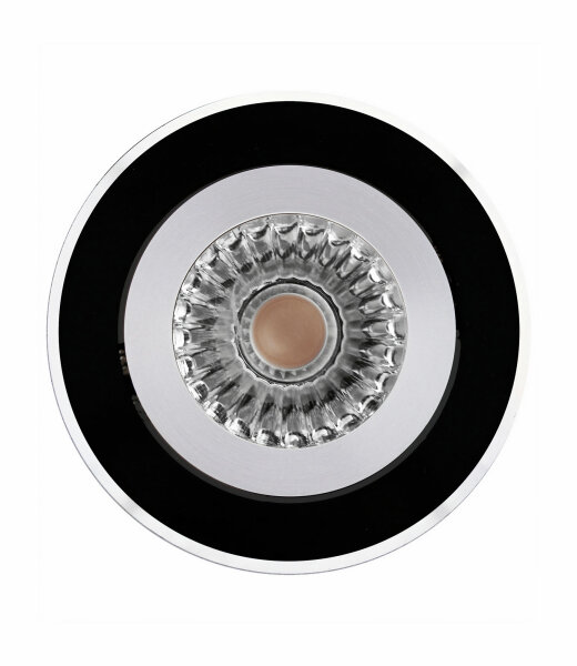 Mobilux MOA DISC schwenkbare runde preisg&uuml;nstige Einbauleuchte &Oslash;83mm mit 230V Fassung max. 50W Struktur Schwarz Innenring Alu poliert LED-Retrofit kompatibel