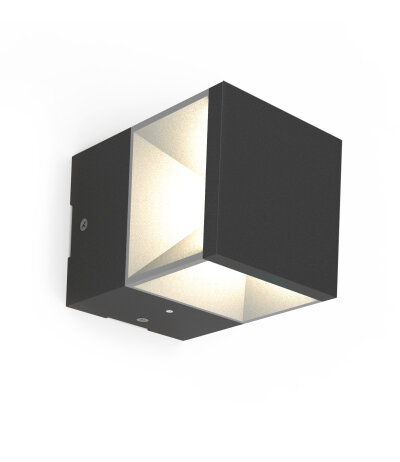 Mobilux SQUARELINE Wandleuchte für den Außenbereich LED 3000K 12W nicht dimmbar Struktur Aluminium-Druckguss dunkelgrau/weiß