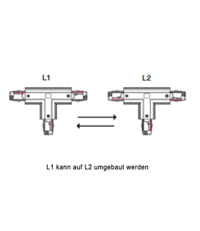 PowerGear Europe T-Verbinder L1 auf L2 fuer Schienensystem Struktur Weiss