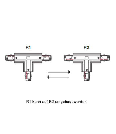 PowerGear Europe T-Verbinder R1 auf R2 fuer Schienensystem Struktur Schwarz