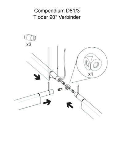 Luceplan Compendium D81/3 mechanischer Verbinder