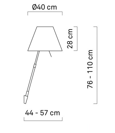 Luceplan Costanza D13 a Wandleuchte Struktur Alu l&auml;ngenverstellbar mit Sensordimmer Schirm Mezzo Tono