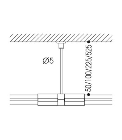 Oligo Check-In Schwenkkupplung/Verbinder L&auml;nge 50 mm Struktur Chrom matt
