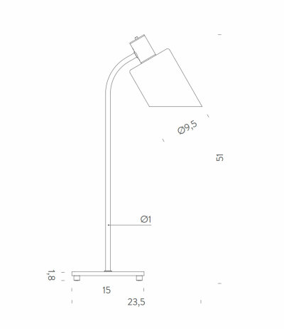 Nemo Lampe de Bureau verstellbare Tischleuchte E14 Fassung mit Schalter
